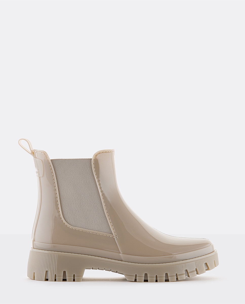 Botins Chelsea de Chuva Vegan PEACHY em Bege Bege-1