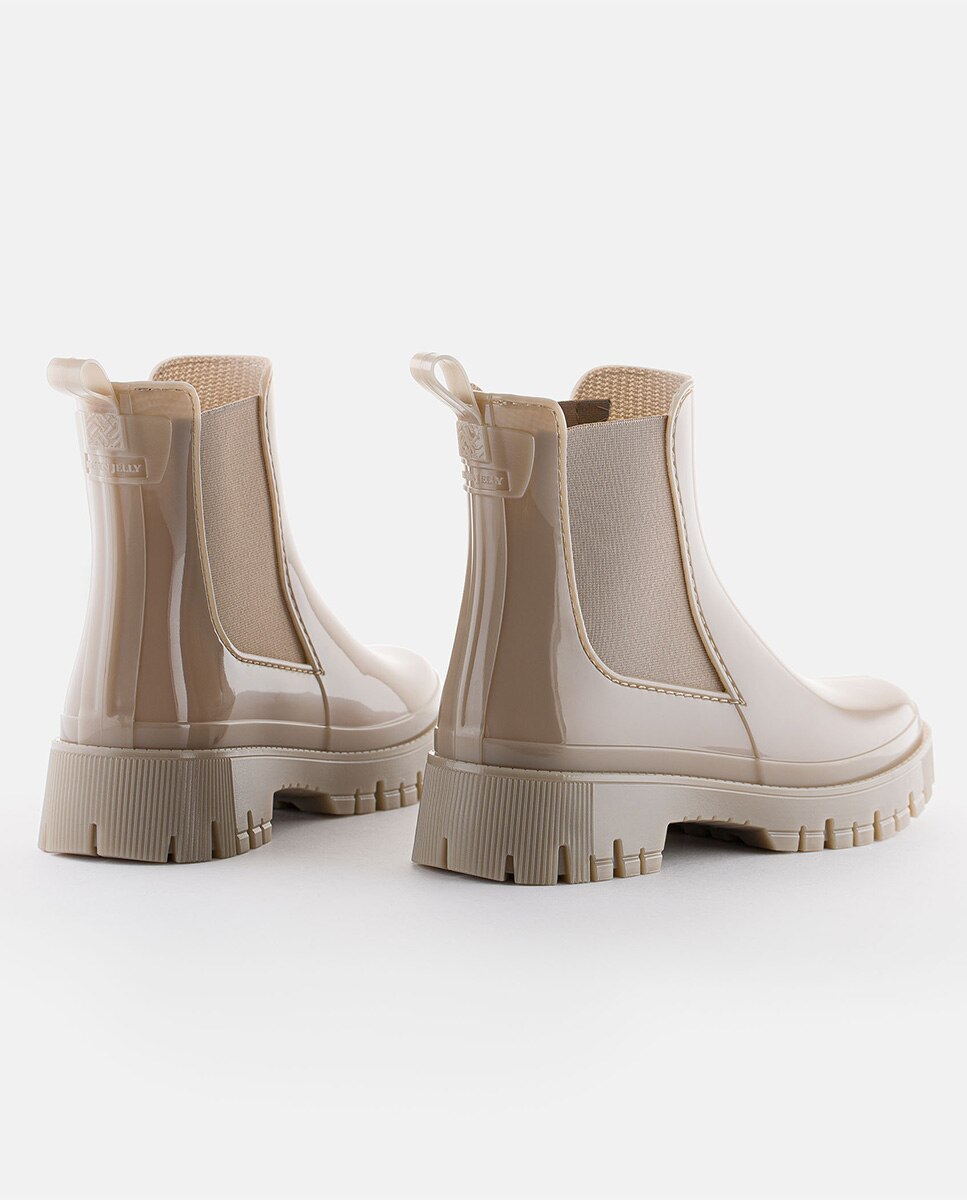 Botins Chelsea de Chuva Vegan PEACHY em Bege Bege-3