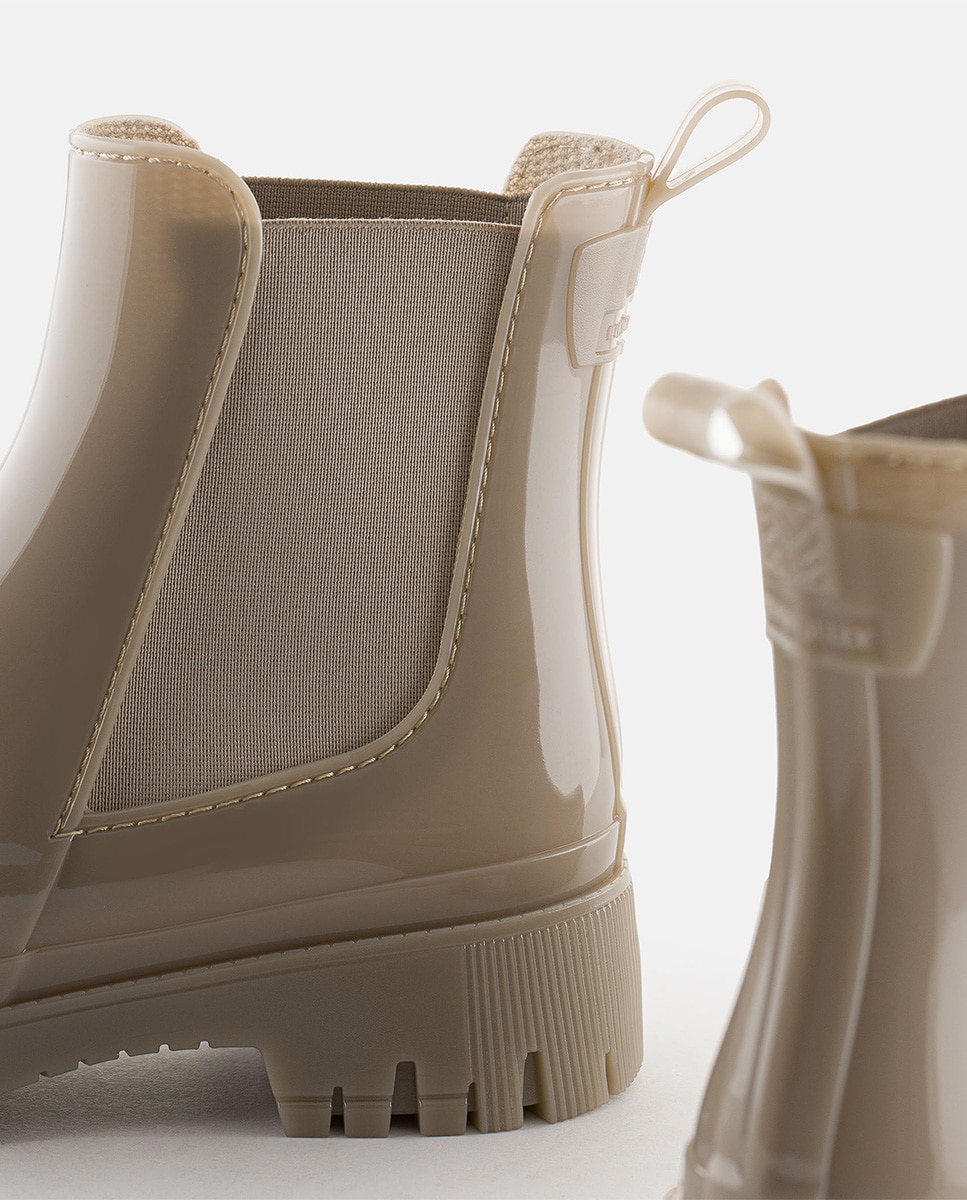Botins Chelsea de Chuva Vegan PEACHY em Bege Bege-4