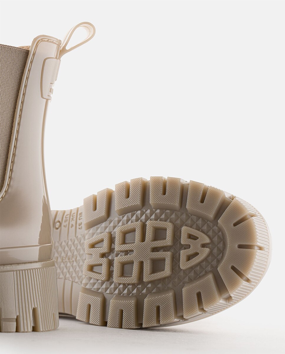 Botins Chelsea de Chuva Vegan PEACHY em Bege Bege-5