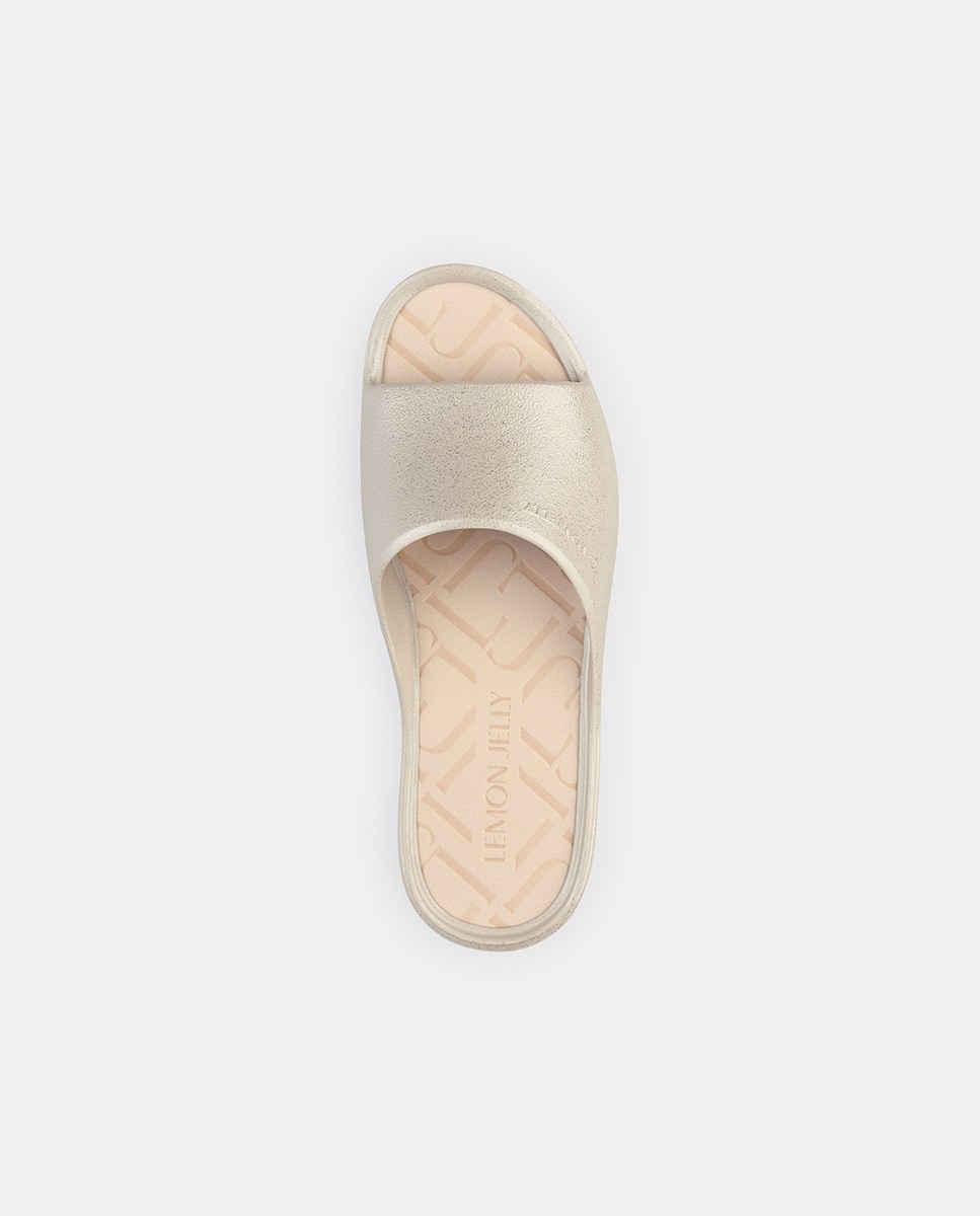 Chinelo de Plataforma Vegan FIORELLA em Cinza Metalizado com Glitter Cinzento-claro-5