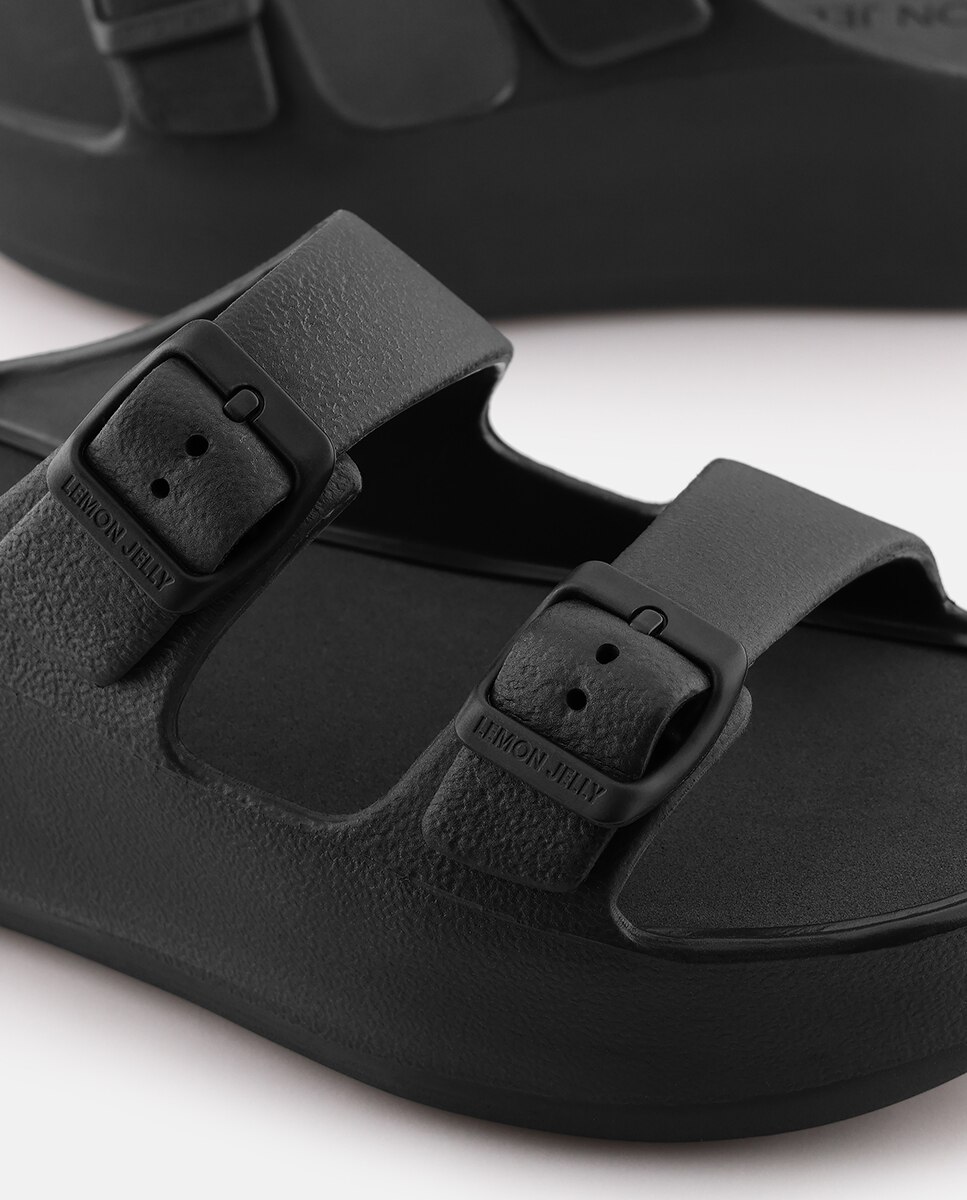 Sandálias de Plataforma Vegan com Tiras Ajustáveis FENIX em Preto Preto-4