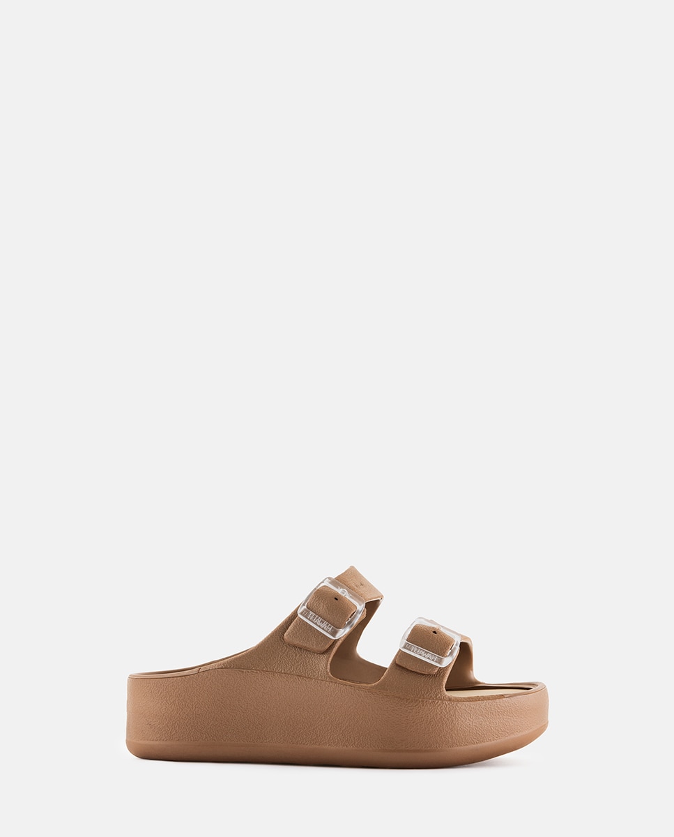 Sandálias de Plataforma Vegan com Tiras Ajustáveis FENIX em Bronze Castanho-1