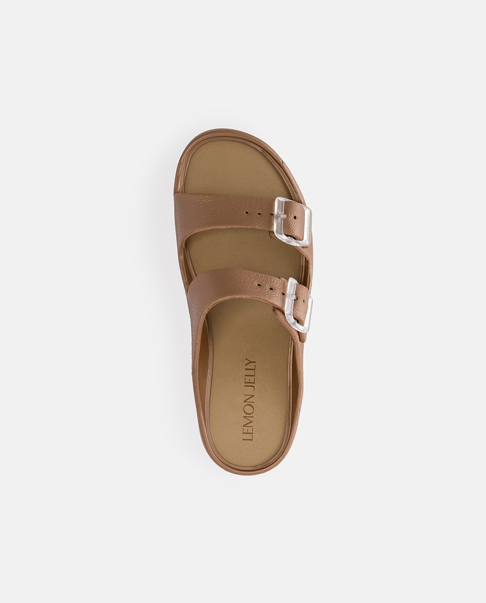 Sandálias de Plataforma Vegan com Tiras Ajustáveis FENIX em Bronze Castanho-5