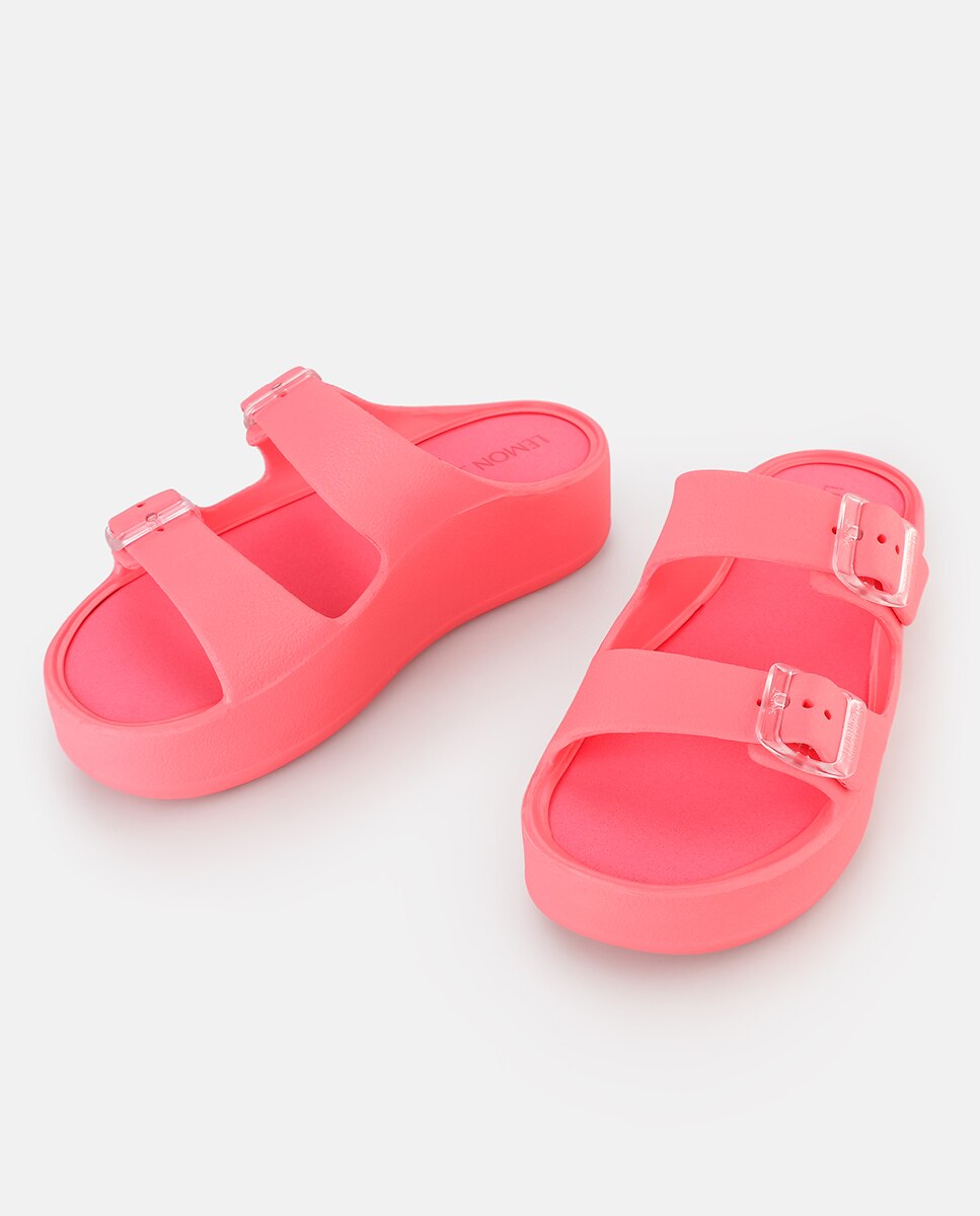 Sandálias de Plataforma Vegan com Tiras Ajustáveis FENIX em Rosa Rosa-3