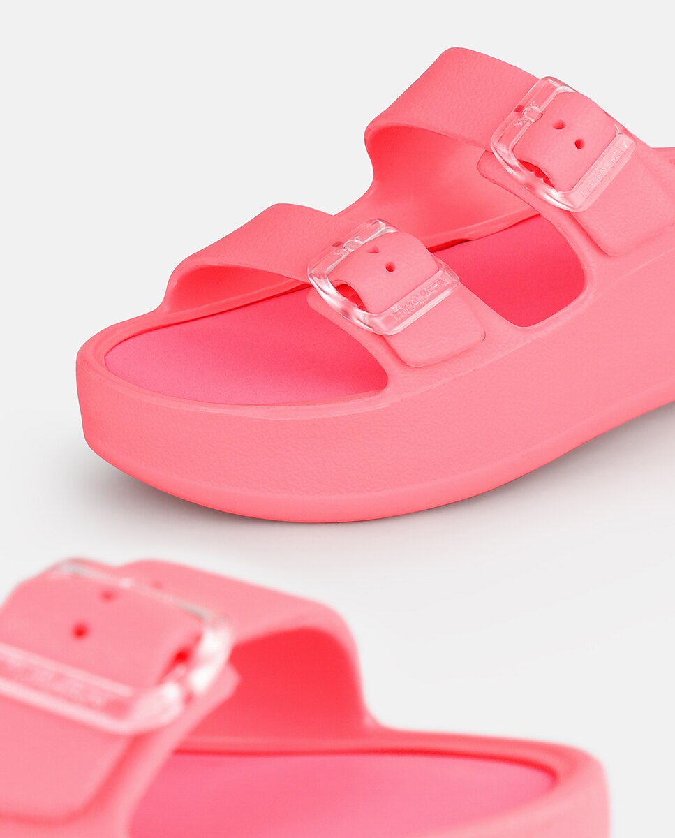 Sandálias de Plataforma Vegan com Tiras Ajustáveis FENIX em Rosa Rosa-4