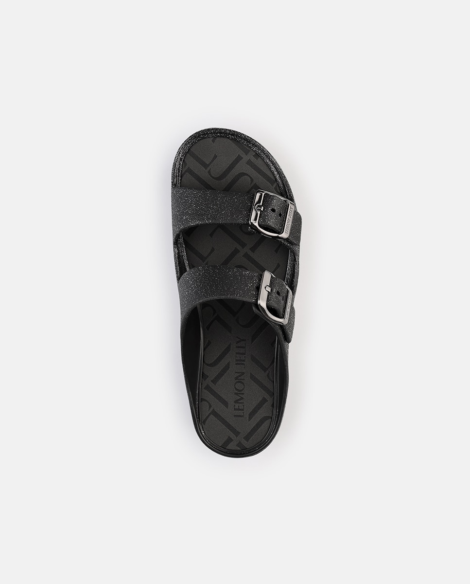 Sandálias de Plataforma Vegan com Tiras Ajustáveis GIULIETTA em Preto Metalizado Preto-5