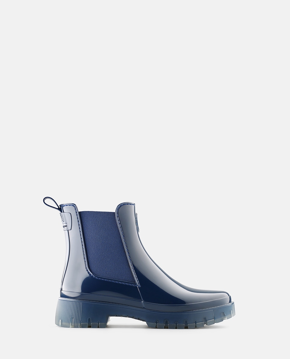 Imagem 0 de Botins Chelsea Vegan com Sola Transparente GUIDA em Azul Marinho