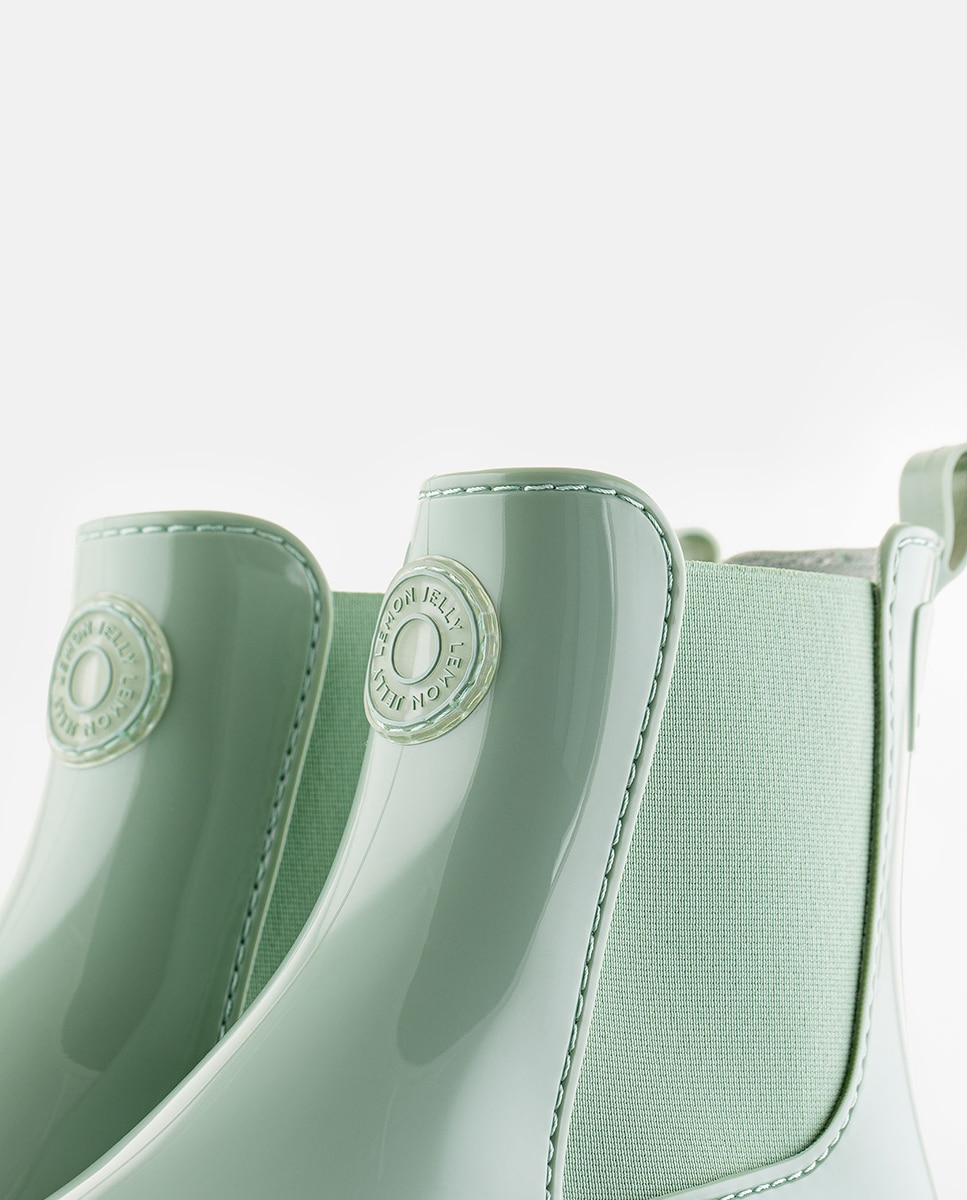 Botins Chelsea Vegan com Sola Transparente GUIDA em Verde Água Verde Água-5