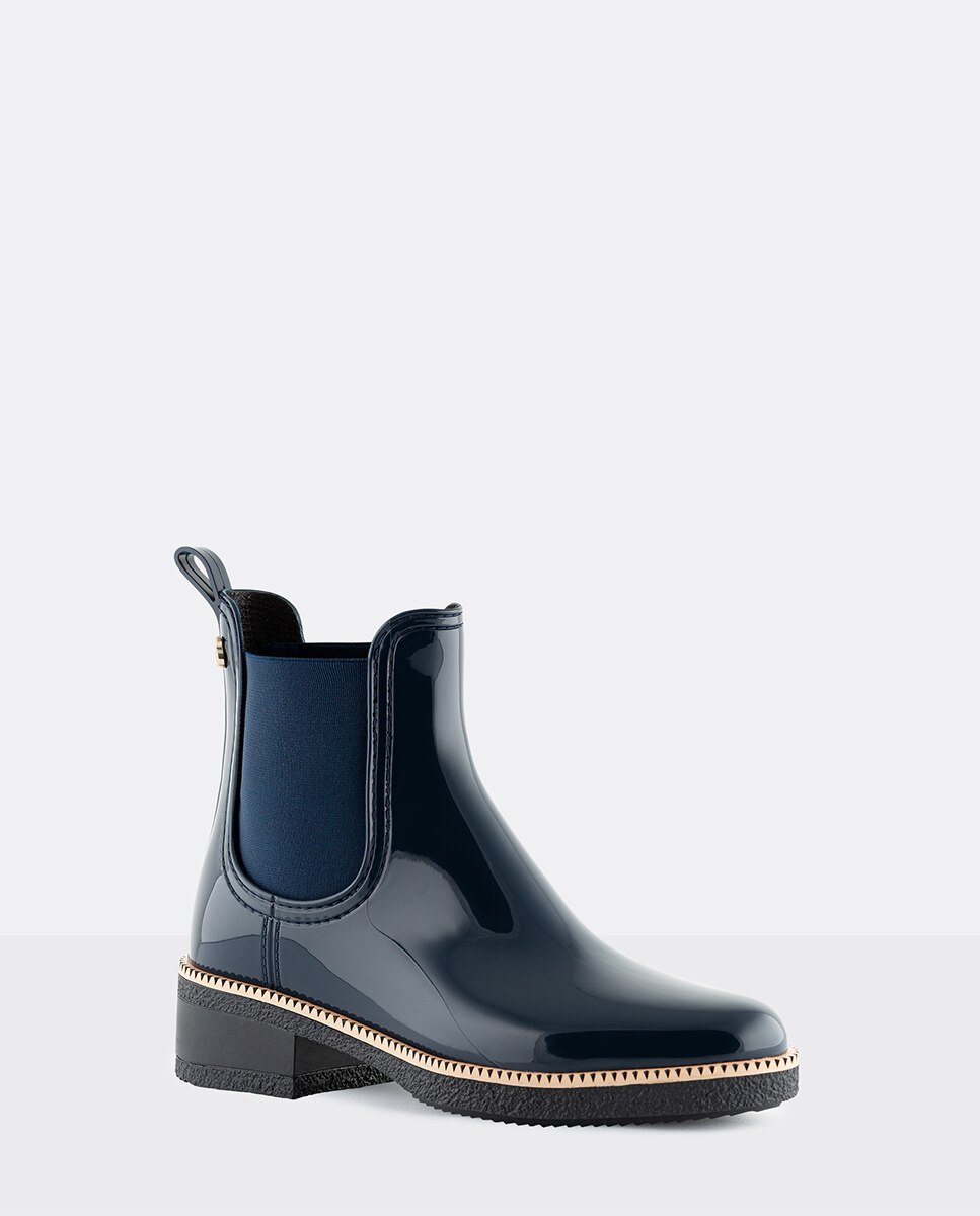 Botins de Mulher Vegan com Salto Ava Naval em Azul Azul-2