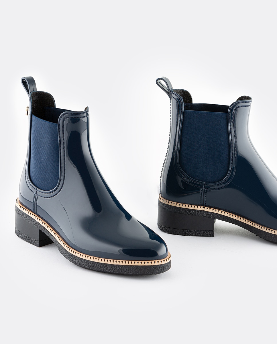 Botins de Mulher Vegan com Salto Ava Naval em Azul Azul-4