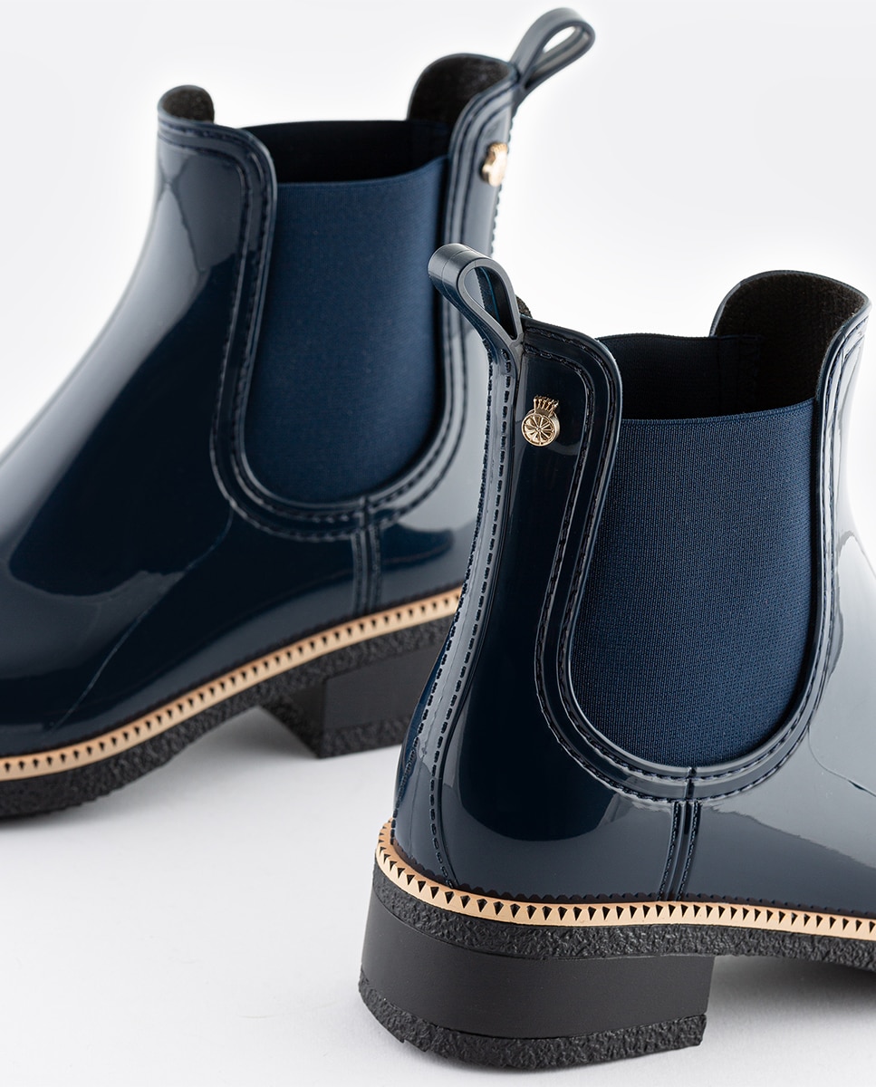 Botins de Mulher Vegan com Salto Ava Naval em Azul Azul-5