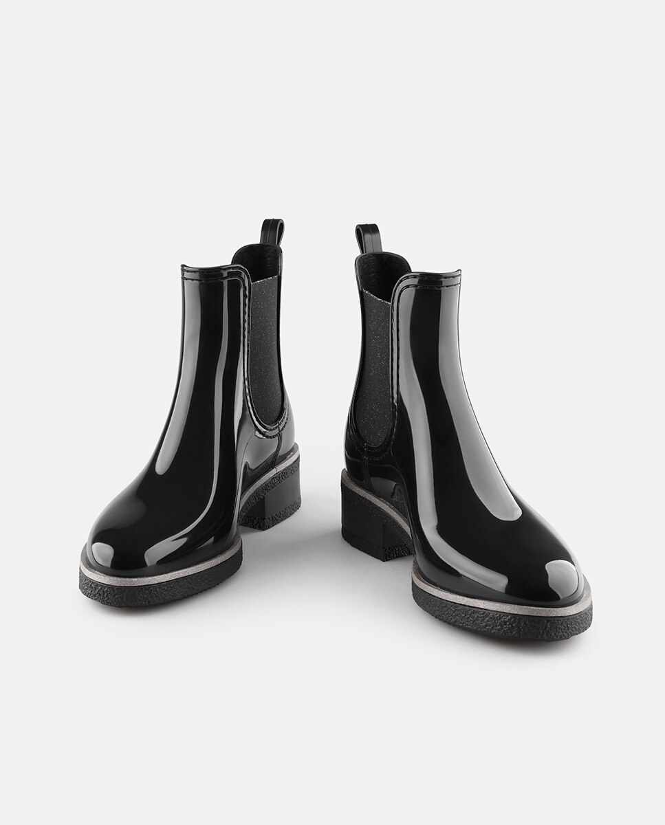Botins Vegan com Salto AMAYA de Mulher em Preto Preto-3