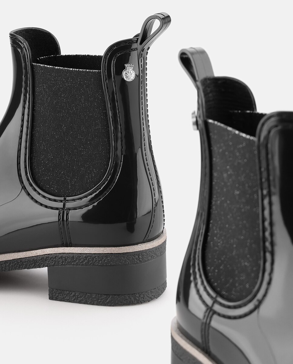 Botins Vegan com Salto AMAYA de Mulher em Preto Preto-4