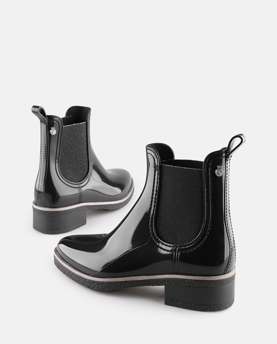 Botins Vegan com Salto AMAYA de Mulher em Preto Preto-5