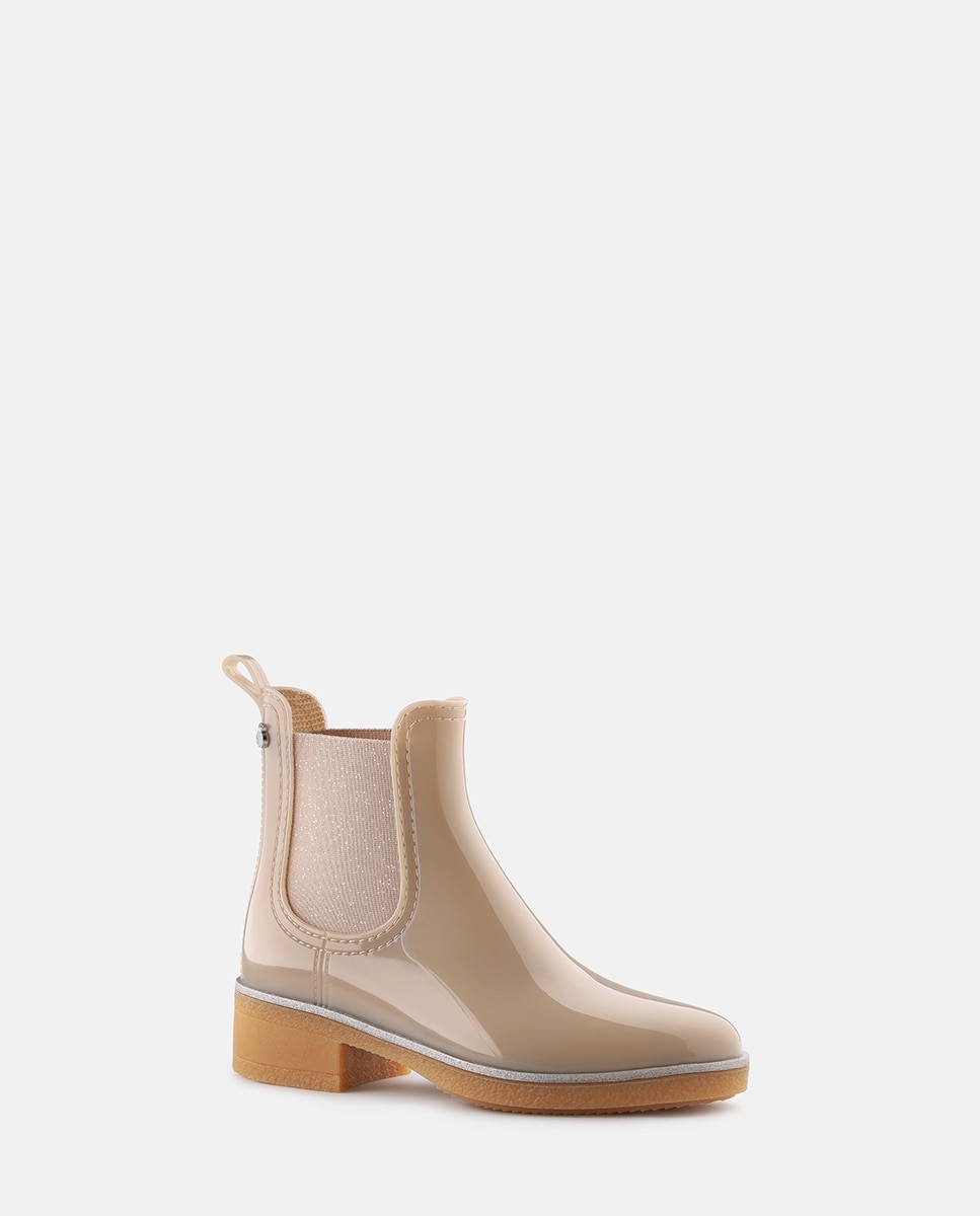 Botins Vegan com Salto AMAYA de Mulher em Bege Bege-2