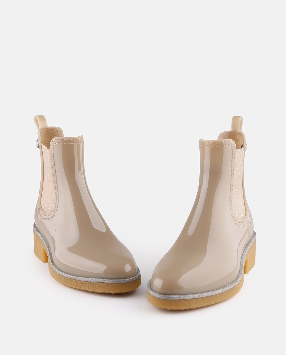 Botins Vegan com Salto AMAYA de Mulher em Bege Bege-3
