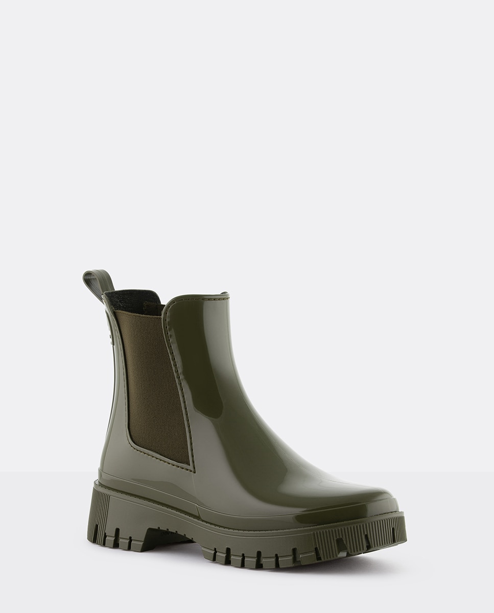 Botins Chelsea de Chuva Vegan PEACHY 03 em Verde Militar Verde-2