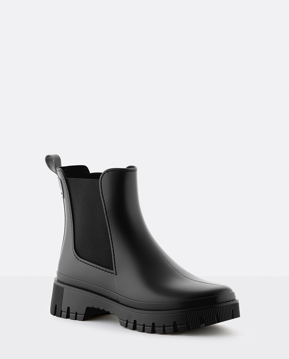 Botins Chelsea de Chuva Vegan KIRBY Black em Preto Mate Preto-2