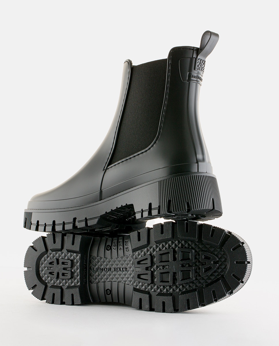 Botins Chelsea de Chuva Vegan KIRBY Black em Preto Mate Preto-4