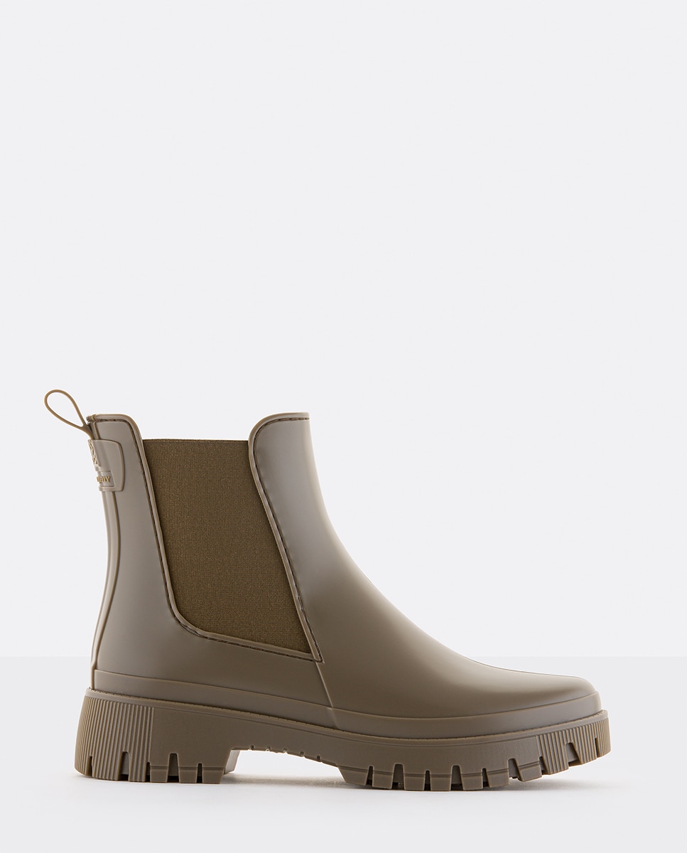 Botins Chelsea de Chuva Vegan KIRBY em Castanho Castanho-1