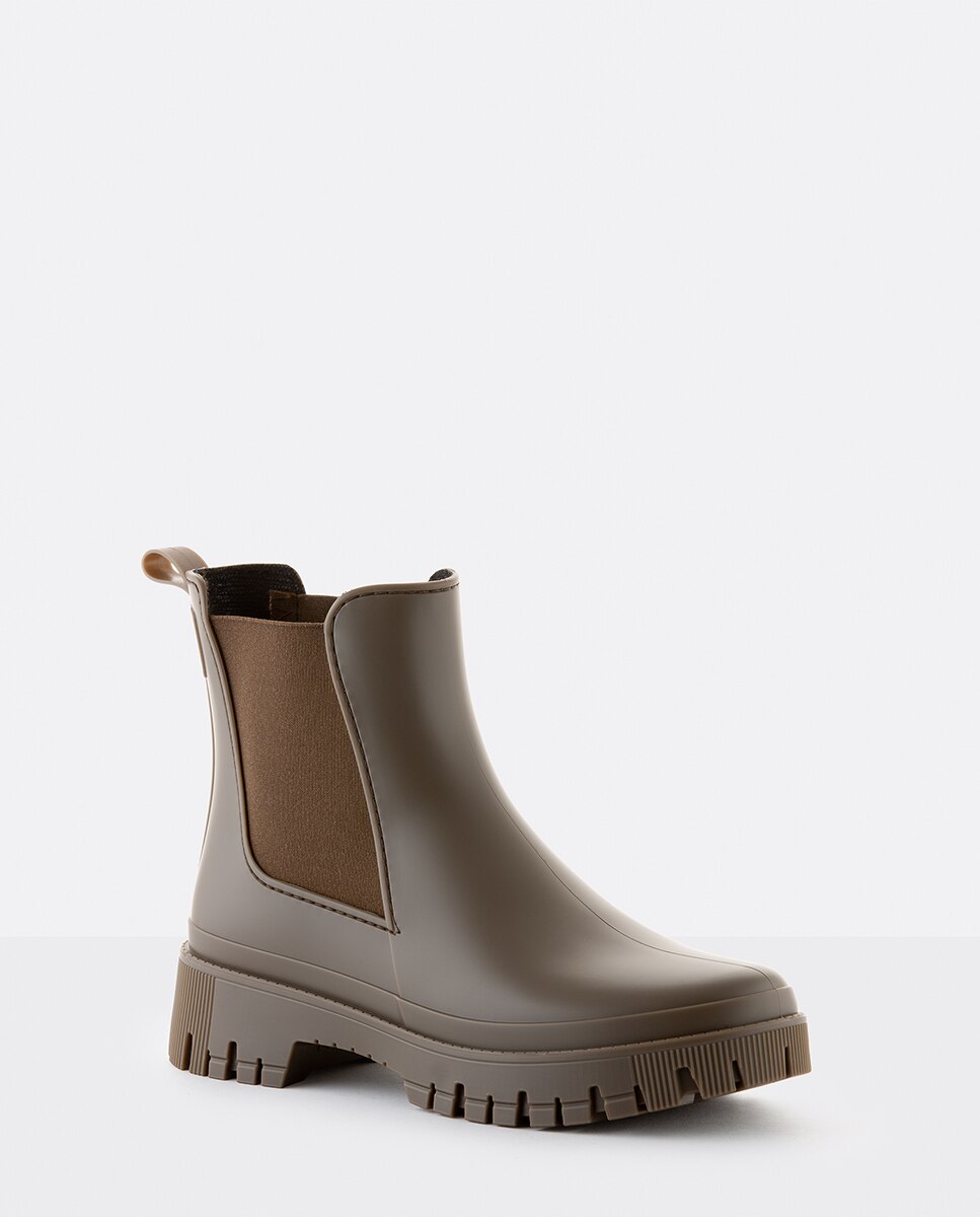Botins Chelsea de Chuva Vegan KIRBY em Castanho Castanho-2