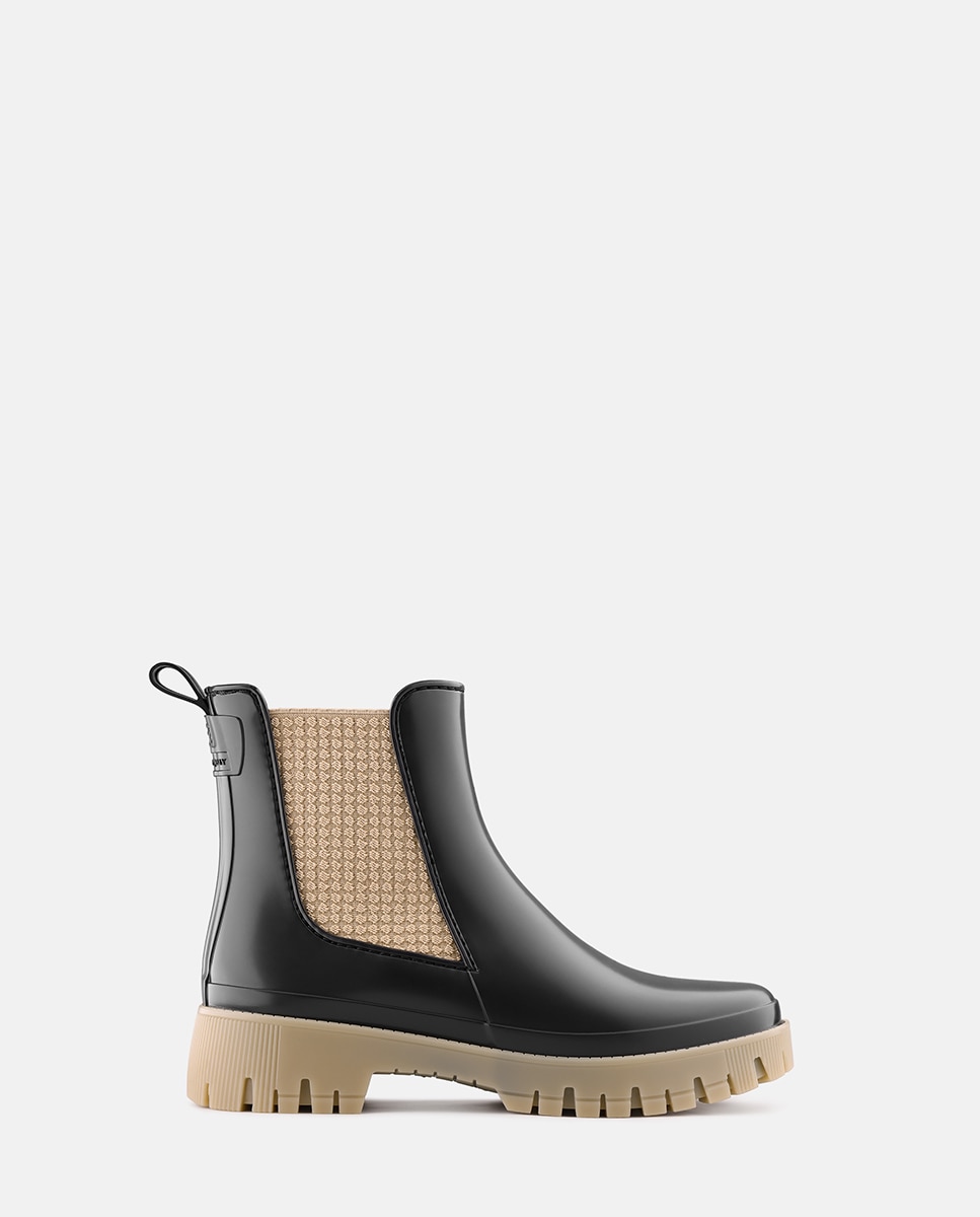 Botins Chelsea de Chuva Vegan SAGE em Preto Preto-1