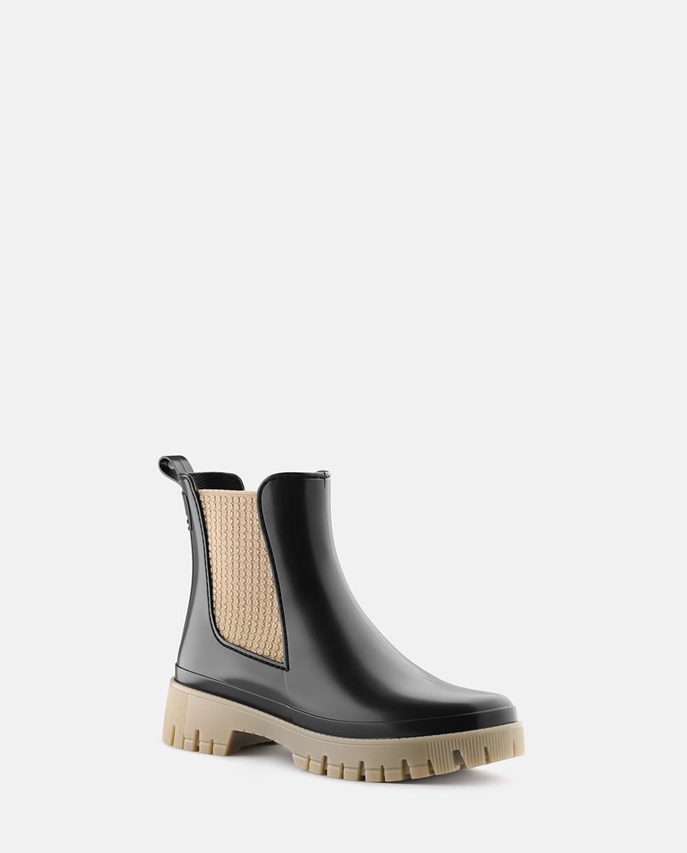 Botins Chelsea de Chuva Vegan SAGE em Preto Preto-2