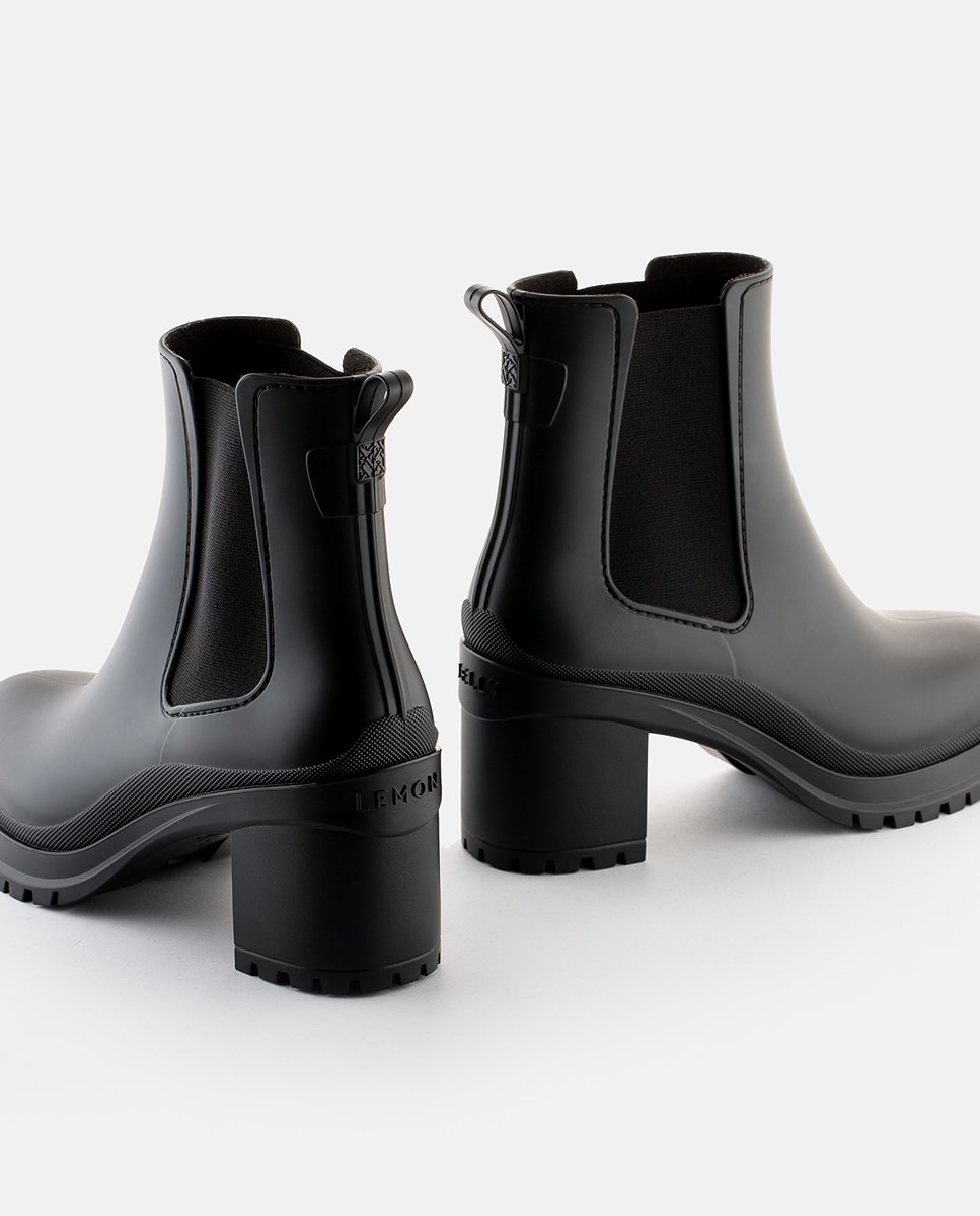 Botas de Salto Alto Vegan NASH Black em Preto Mate Preto-3