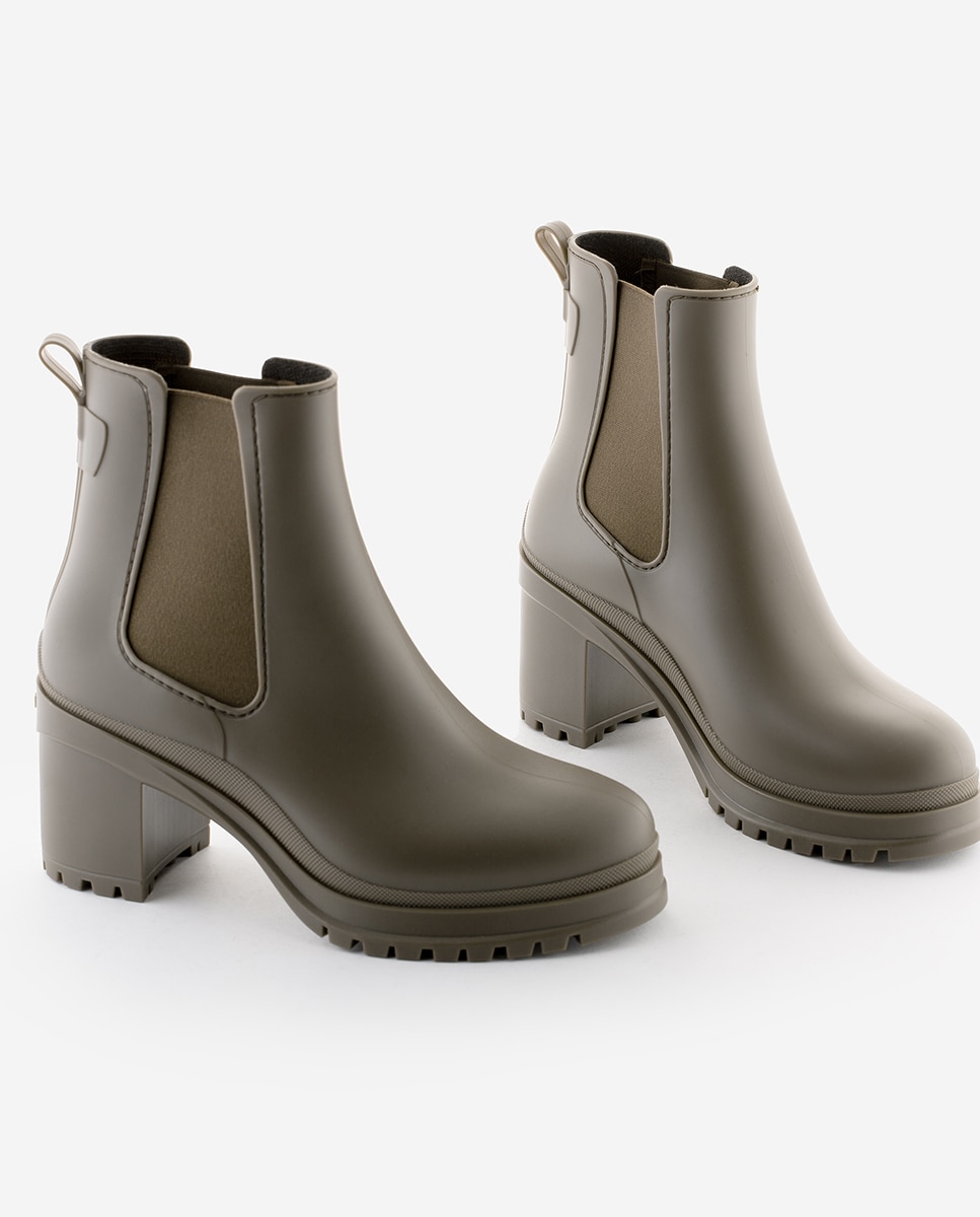 Botas de Salto Alto Vegan NASH Woodland em Castanho Mate Castanho-3