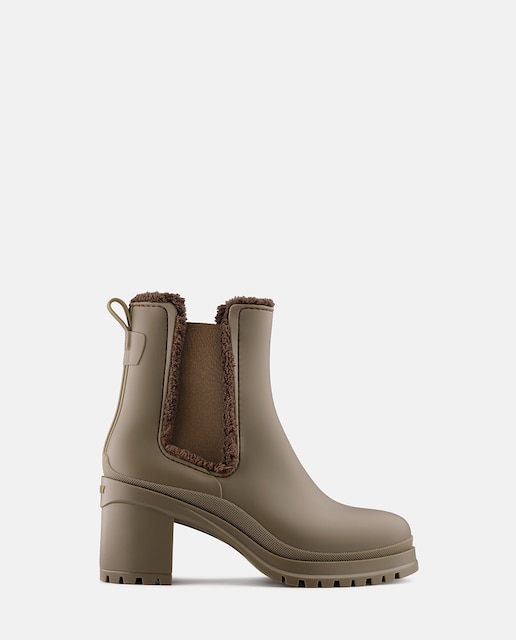 Imagem 0 de Botas de Salto Alto com Forro em Pelo Vegan FRAN em Castanho Mate