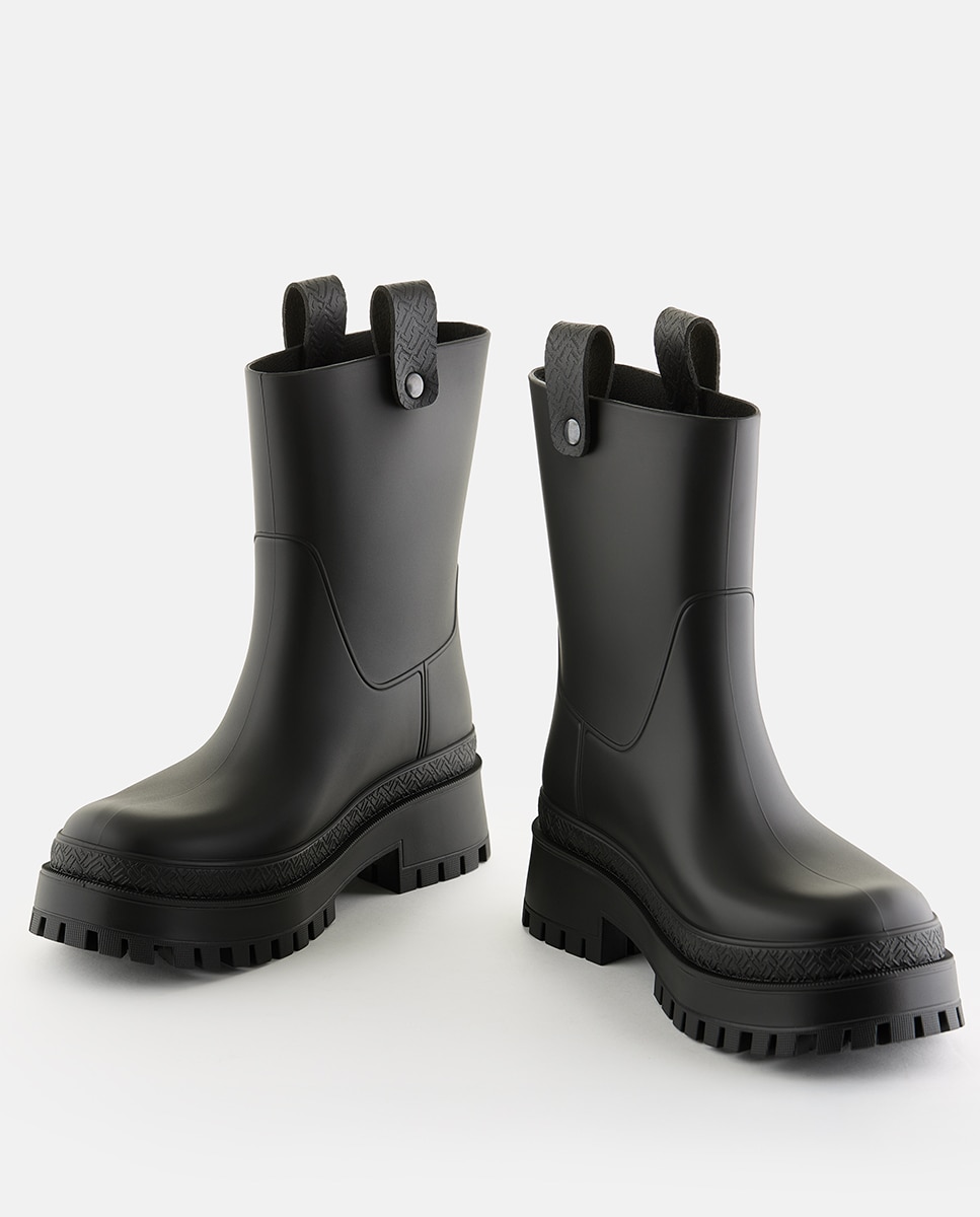 Botas de Cano Médio Vegan KAIAH em Preto Preto-3