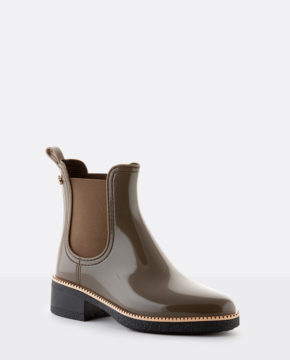 Botins de Mulher Vegan com Salto Ava Woodland em Castanho Castanho-2