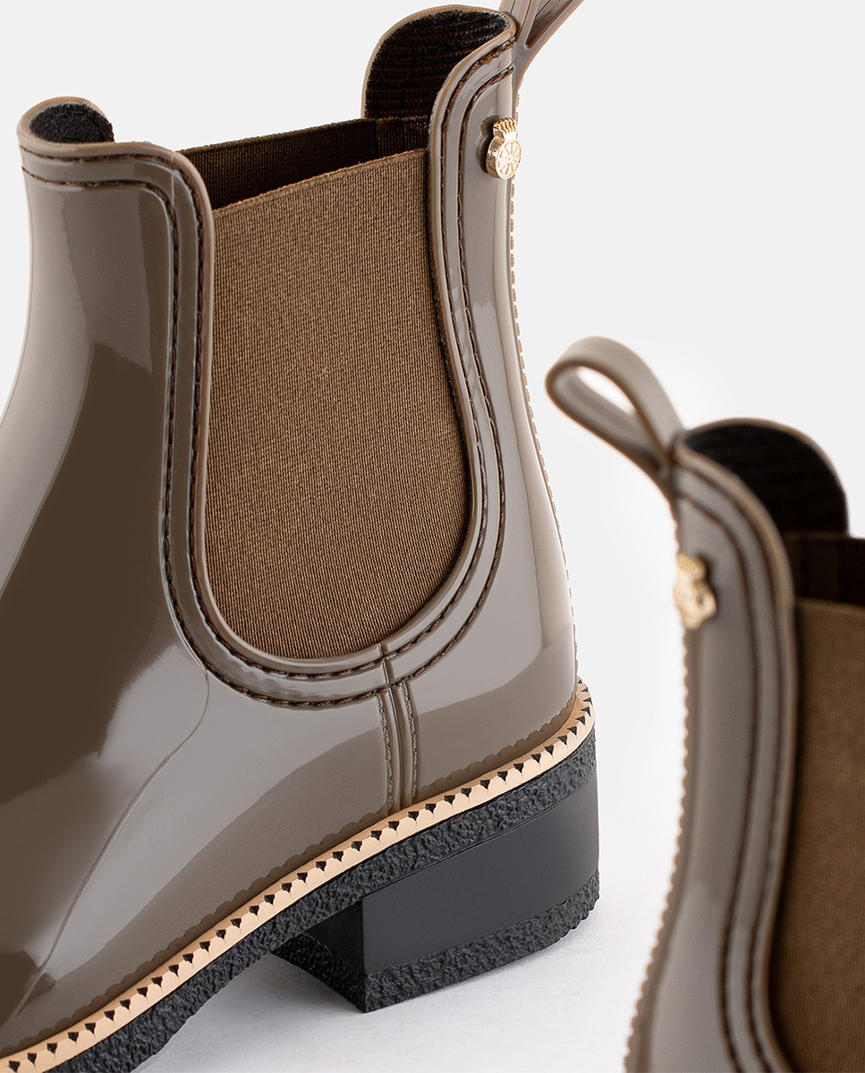 Botins de Mulher Vegan com Salto Ava Woodland em Castanho Castanho-4