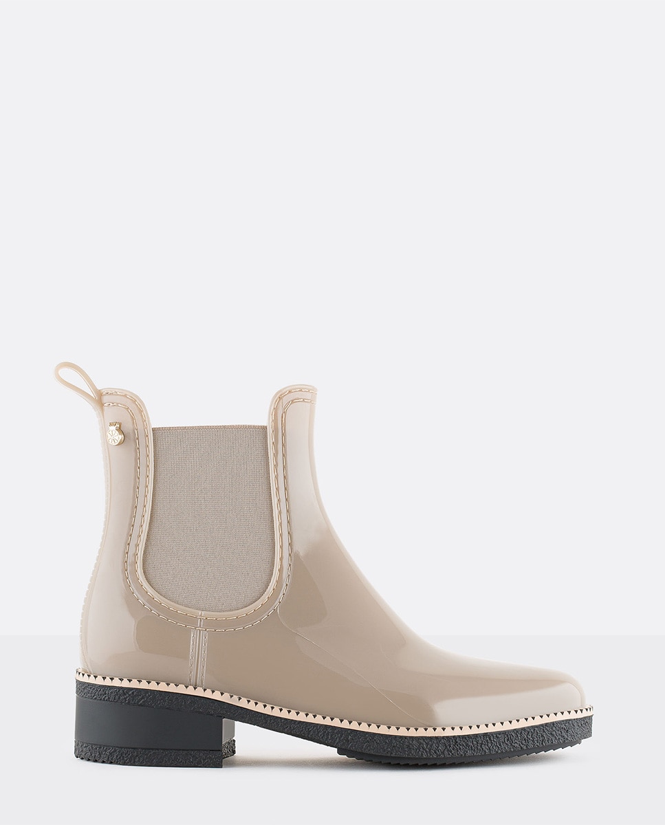 Botins de Mulher Vegan com Salto Ava Dusty Nude em Bege Bege-1