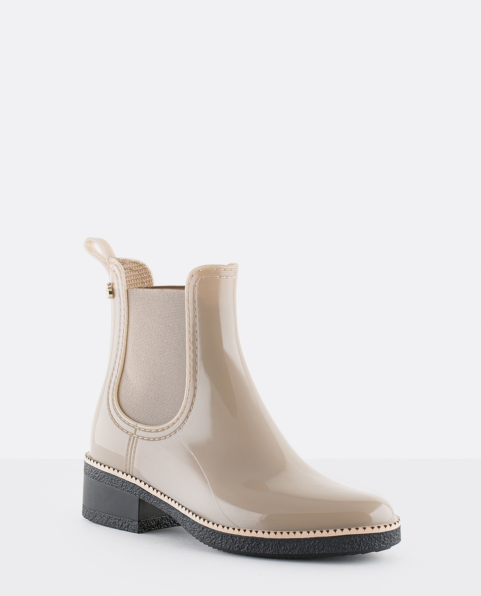 Botins de Mulher Vegan com Salto Ava Dusty Nude em Bege Bege-2