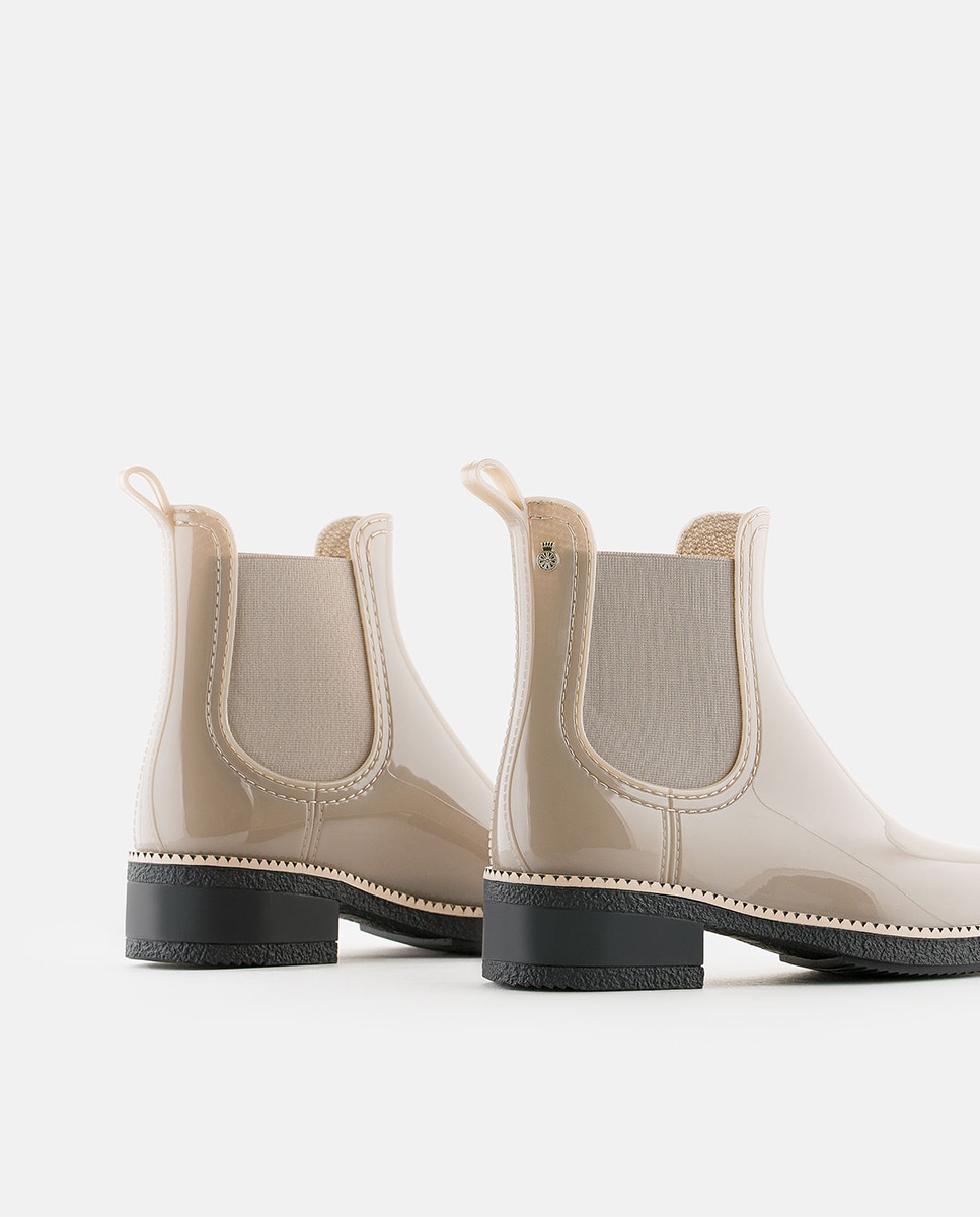 Botins de Mulher Vegan com Salto Ava Dusty Nude em Bege Bege-3