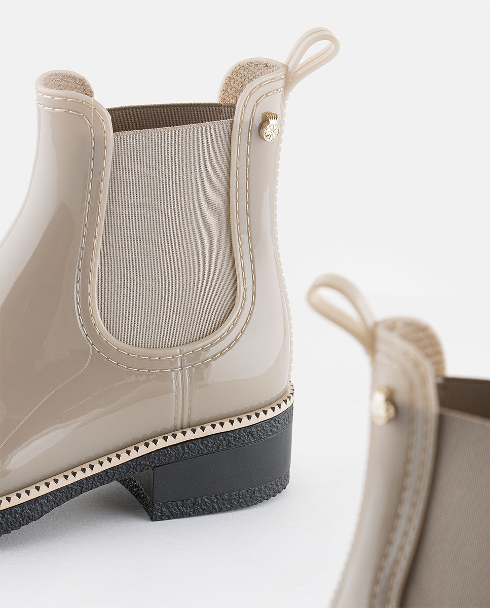 Botins de Mulher Vegan com Salto Ava Dusty Nude em Bege Bege-4