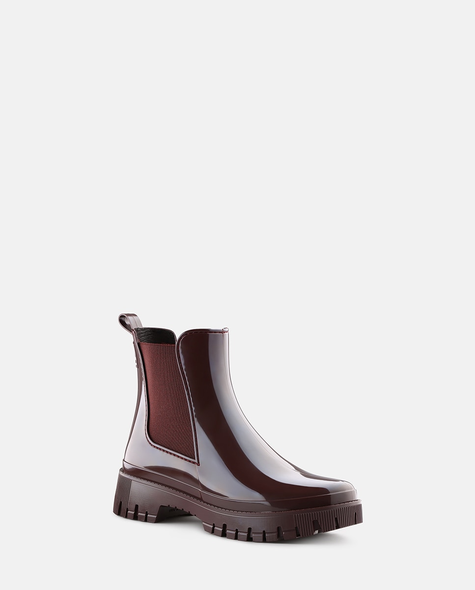Botins Chelsea de Chuva Vegan PEACHY em Bordeaux Vermelho-2