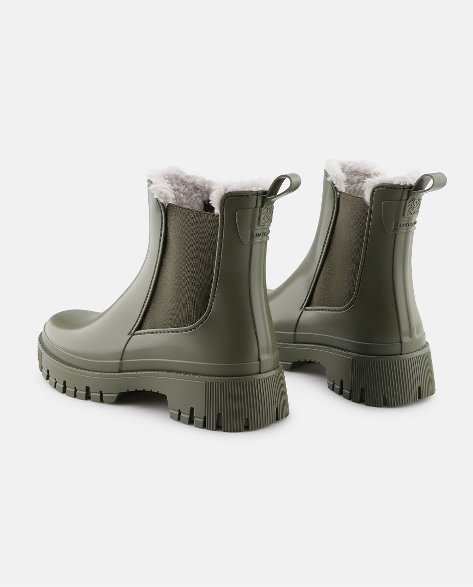 Botins Chelsea Vegan com Forro em Pelo WREN em Verde Verde-3