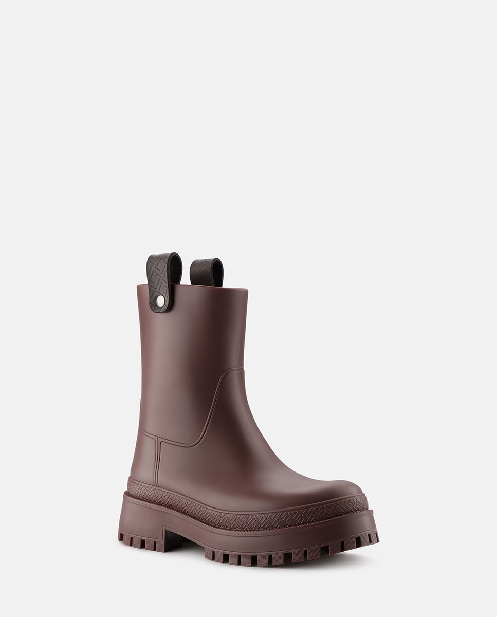 Botas de Cano Médio Vegan KAIAH em Bordeaux Vermelho-2