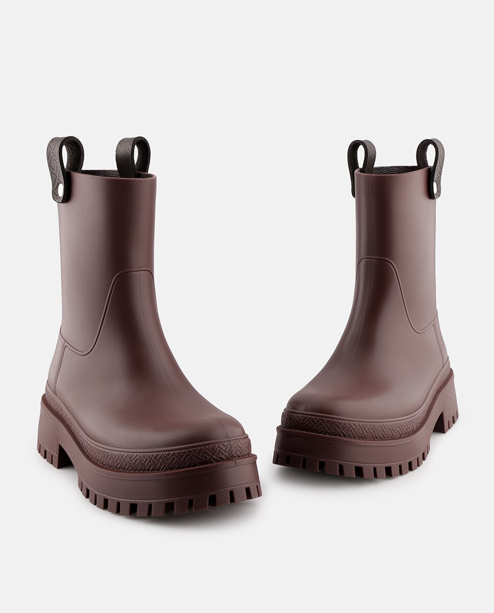 Botas de Cano Médio Vegan KAIAH em Bordeaux Vermelho-5