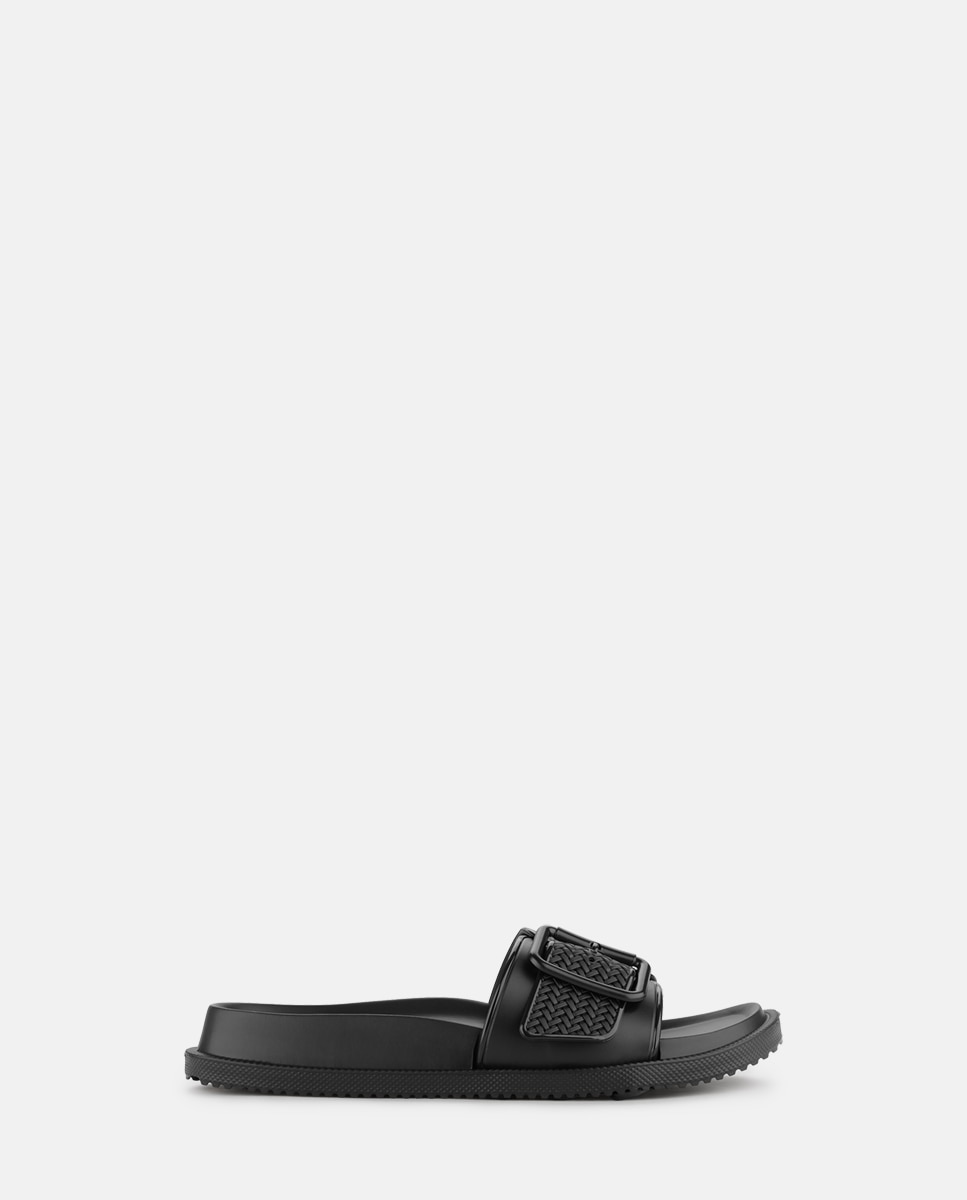 Sandálias Rasas Vegan ZELIE em Preto Preto-1