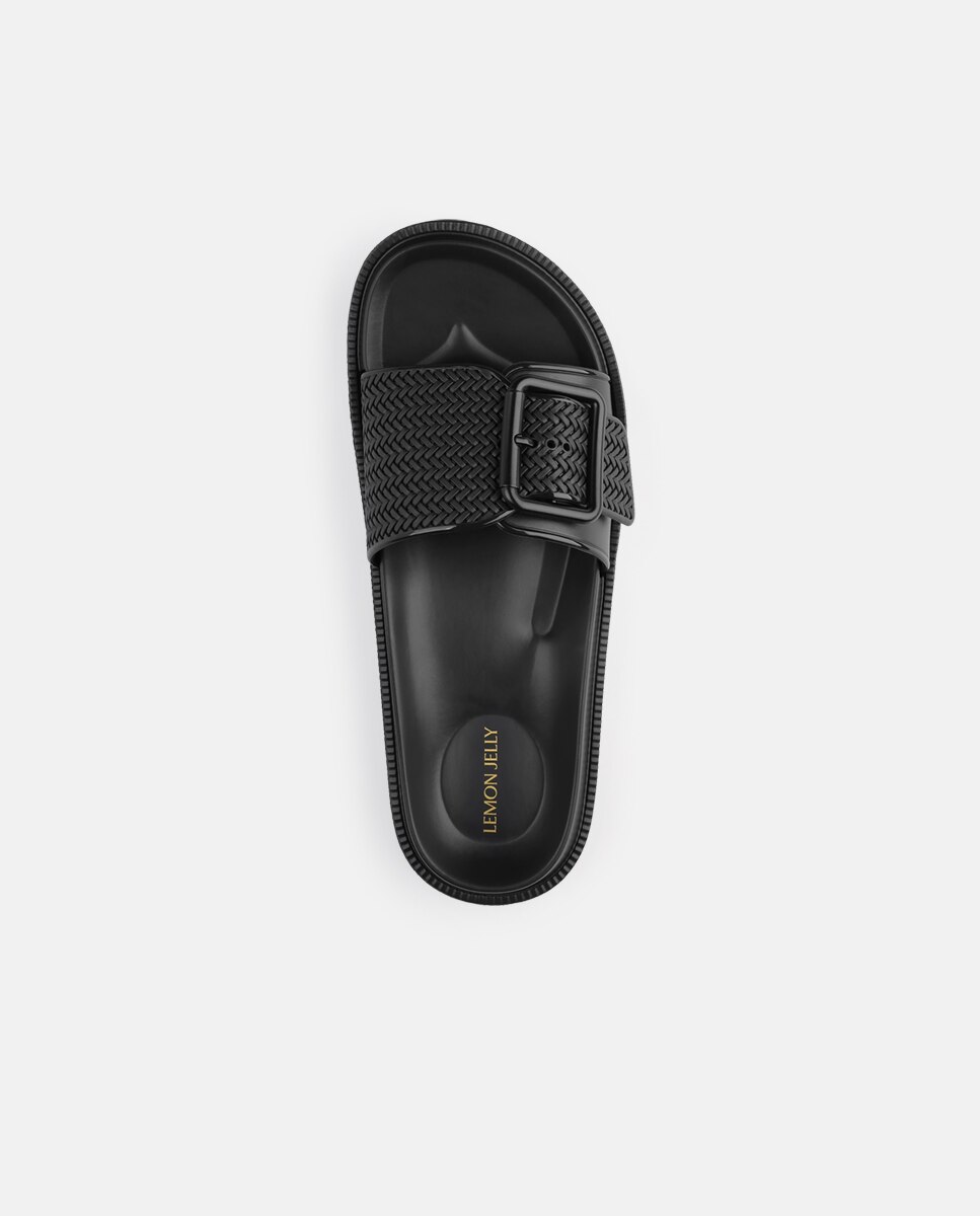Sandálias Rasas Vegan ZELIE em Preto Preto-5
