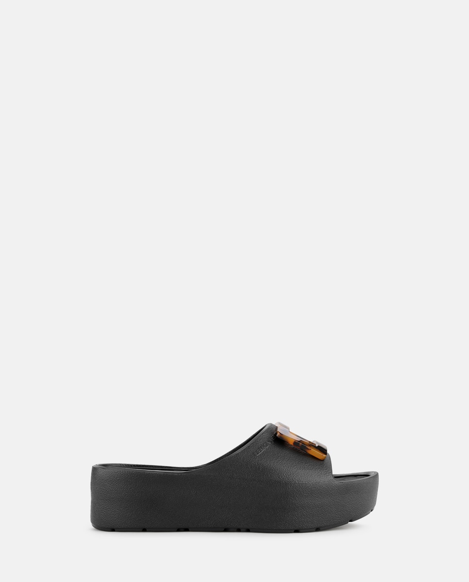 Chinelos de Plataforma Vegan SAMIRA em Preto Preto-1