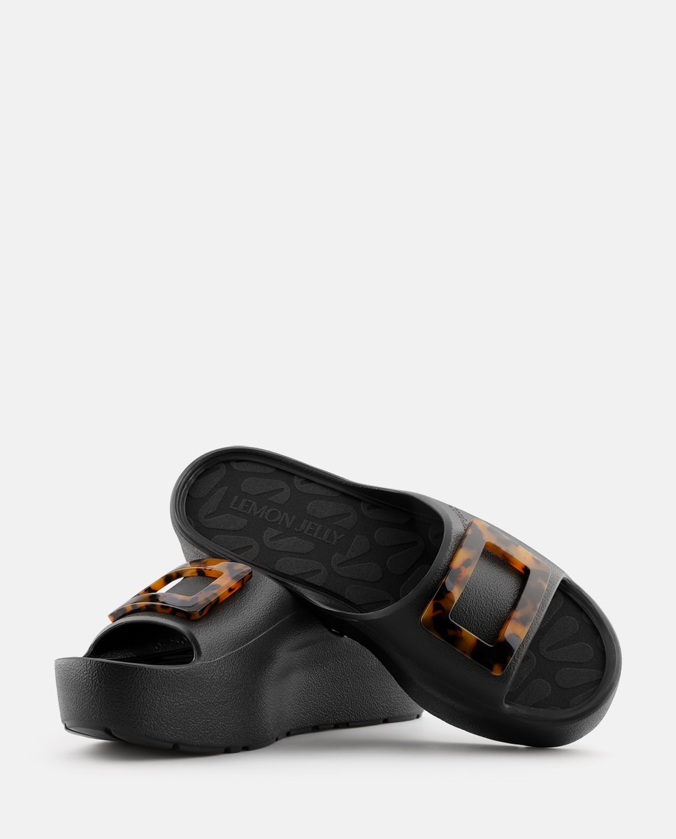 Chinelos de Plataforma Vegan SAMIRA em Preto Preto-3