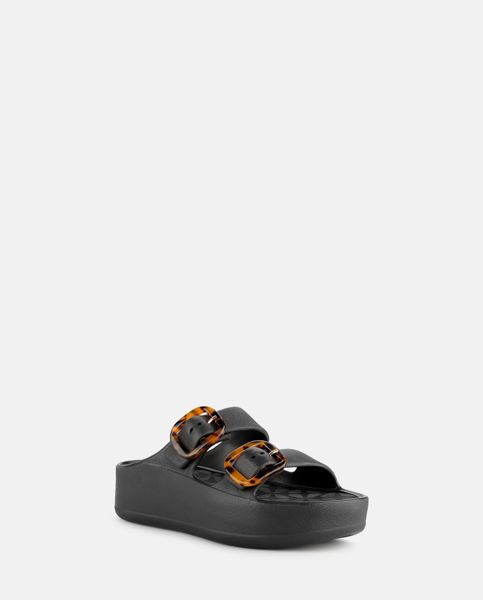 Sandálias de Plataforma Vegan com Tiras Ajustáveis TAZARA em Preto Preto-2