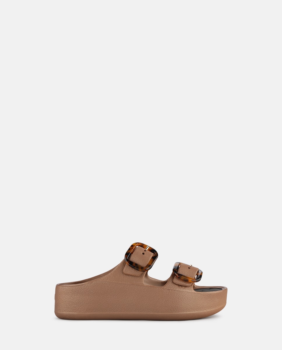 Imagem 0 de Sandálias de Plataforma Vegan com Tiras Ajustáveis TAZARA em Castanho