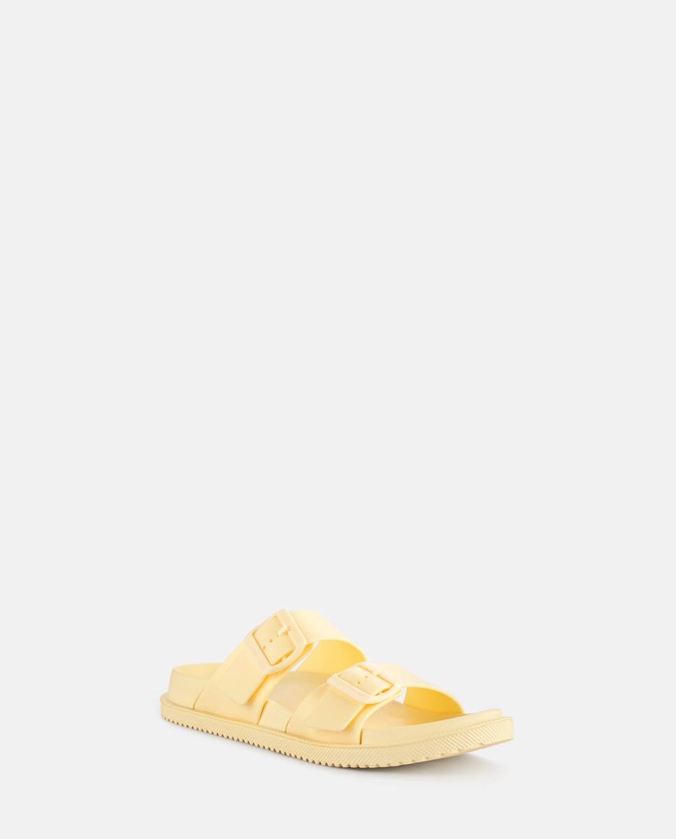 Imagem 0 de Sandálias Rasas com Fivelas Ajustáveis Vegan ELISE em Amarelo