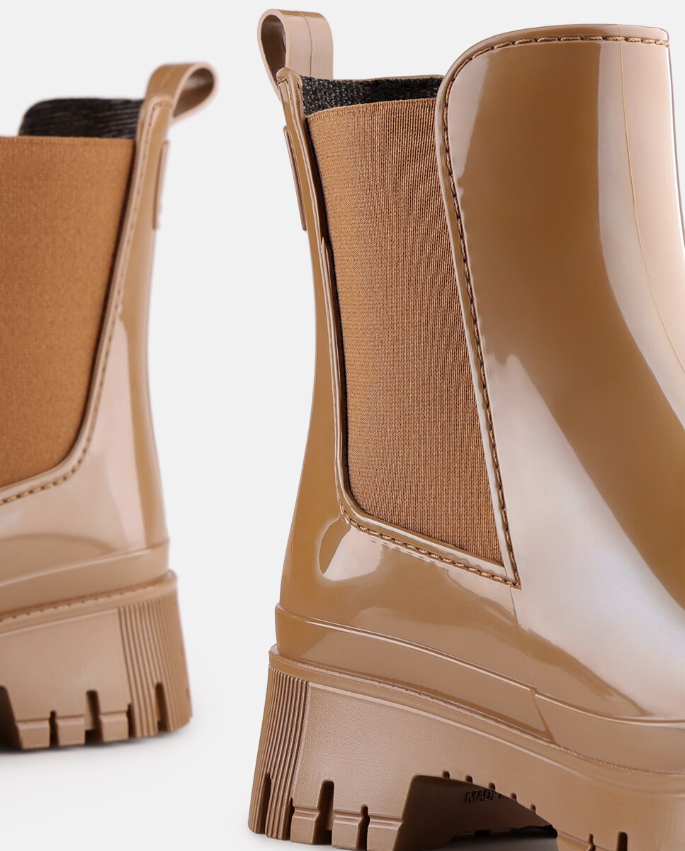 Botins Chelsea de Chuva Vegan PEACHY em Castanho Castanho-4